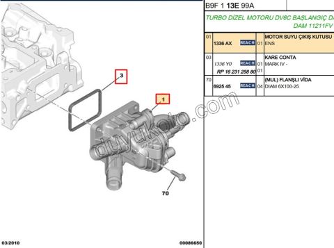 Termostat 1.6HDİ Euro5 DV6D