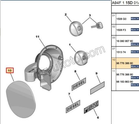 KAPAK YAKIT DEPO DIS P20081