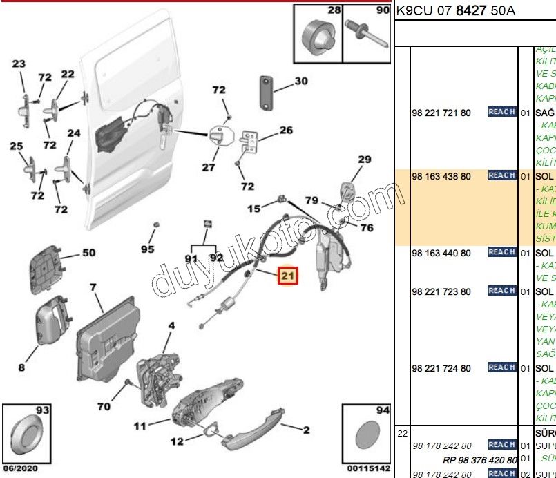 KILIT SURGULU KAPI IC L PRT4