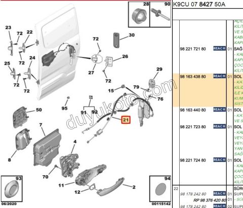KILIT SURGULU KAPI IC L PRT4