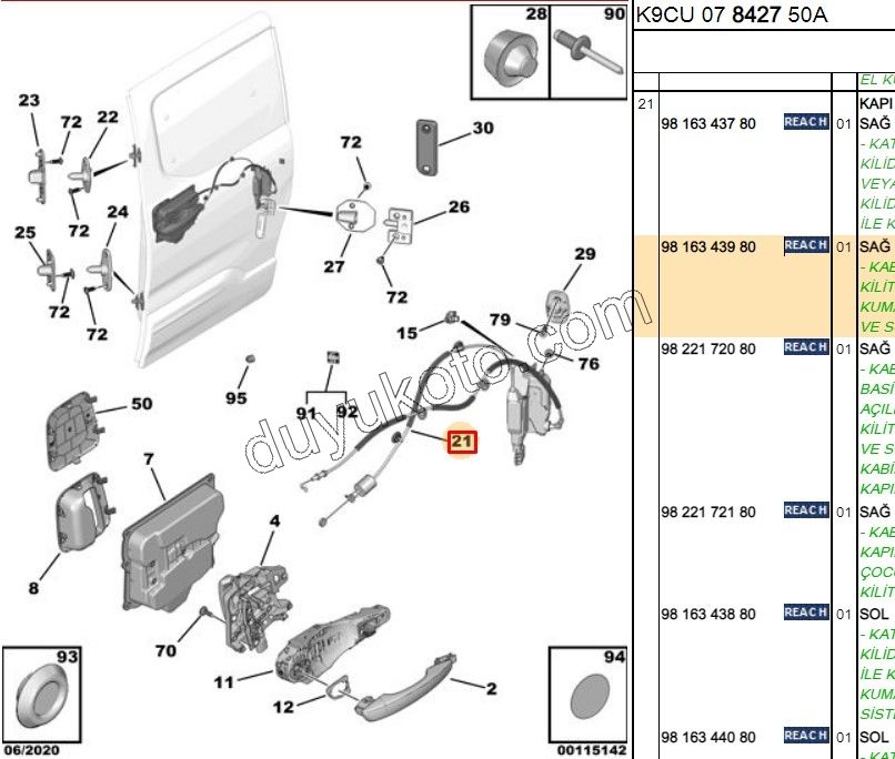 KILIT SURGULU KAPI IC R PRT4
