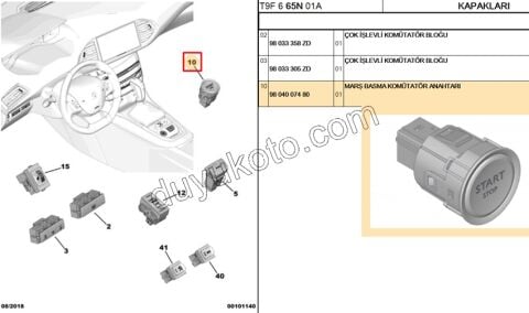 START STOP Anahtarı P3082 KROM+