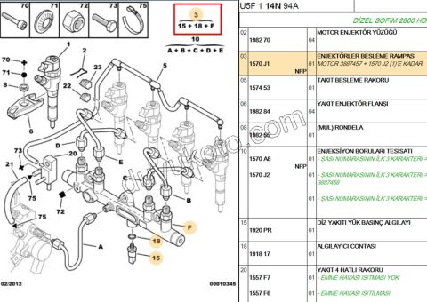 Enjektör Rampası   BXR2 2.8HDI