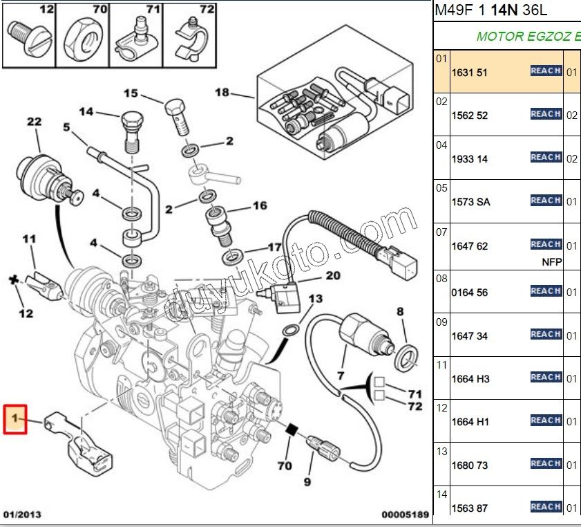 Partner Berlingo Gaz Teli Bağlantı Ayağı   1.9D 1997-2009