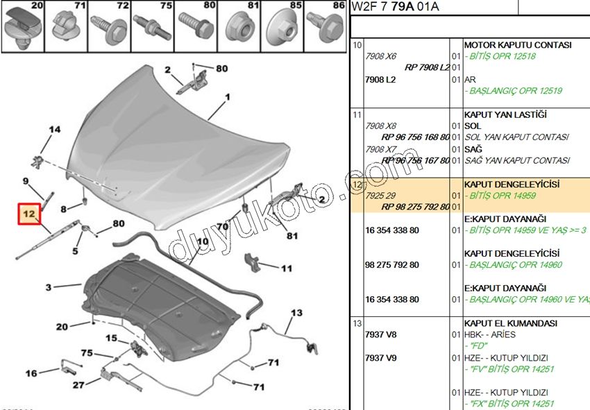 MOTOR KAPUT AMORTISOR P5081