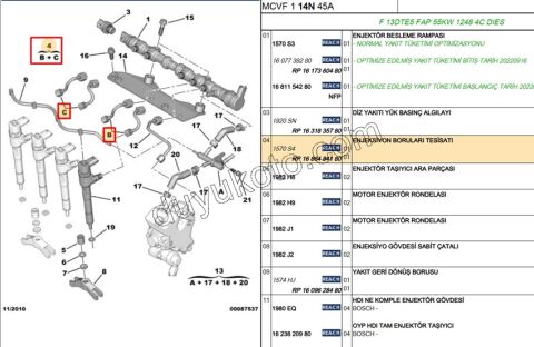 Enjektör Borusu Takım 1.3 PBP NM