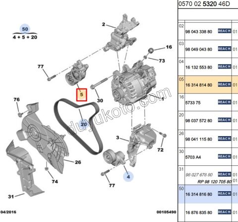 KUTUK RULMAN ALTER GERGI BYK 1.6HDİ Euro6 KIT