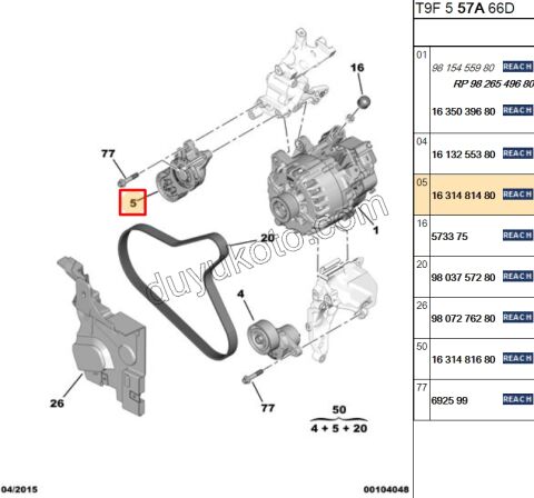 Alternatör (V Kayış) Gergi Rulmanı 1.6HDİ Euro6