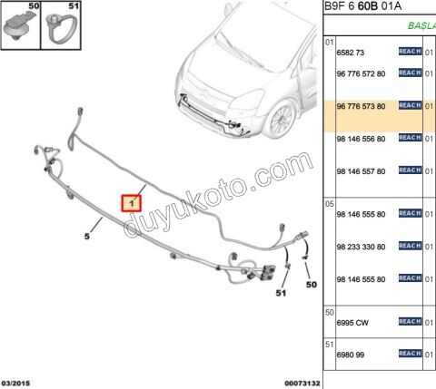 KABLO TESISAT SIS FARI + LED LAMBA+ PRT3