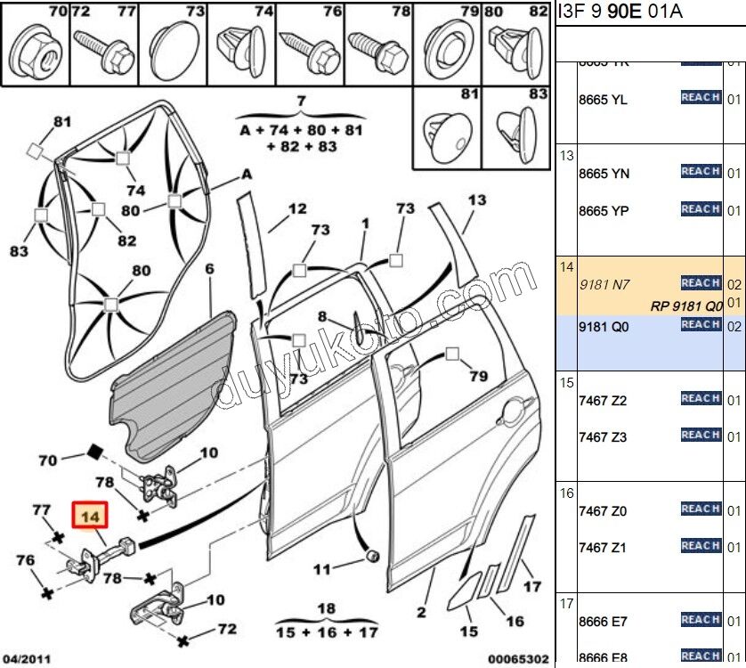 Arka Kapı Gergisi P4007 P4008