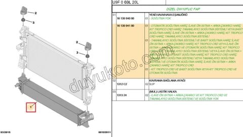 RADYATOR TURBO BXR3 DW10F Klimalı