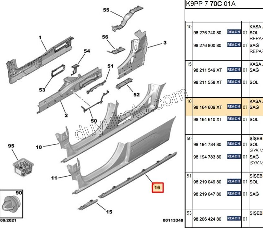 PLASTIK ETEK ARKA UZUN R PRT4