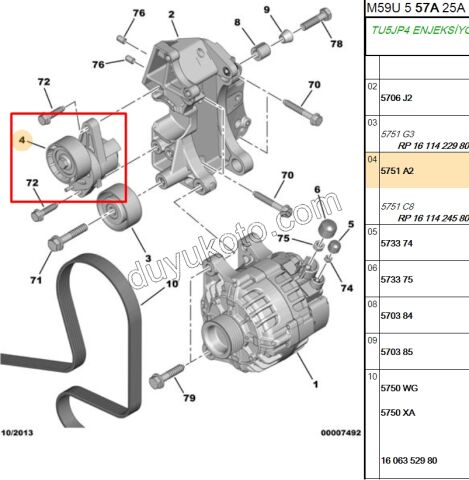 KUTUK RULMAN ALTER P206 1.6İ 16V Benzinli