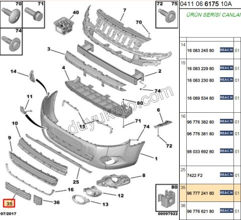 Ön Tampon Alt Izgara BR3