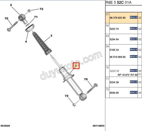 Arka Amortisör P5082 1.5HDİ Euro6 C