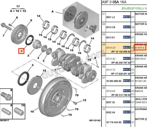 KECE KRANK ON 1.6THP 175HP EB2 75X61-8