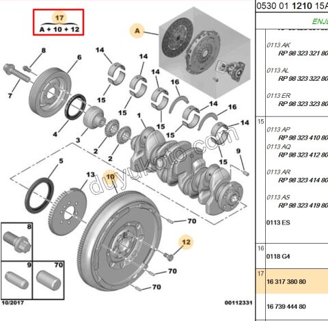KIT VOLAN+DEBRIYAJ SET+RUL+ 1.6VTi 120HP 0532.X4 +
