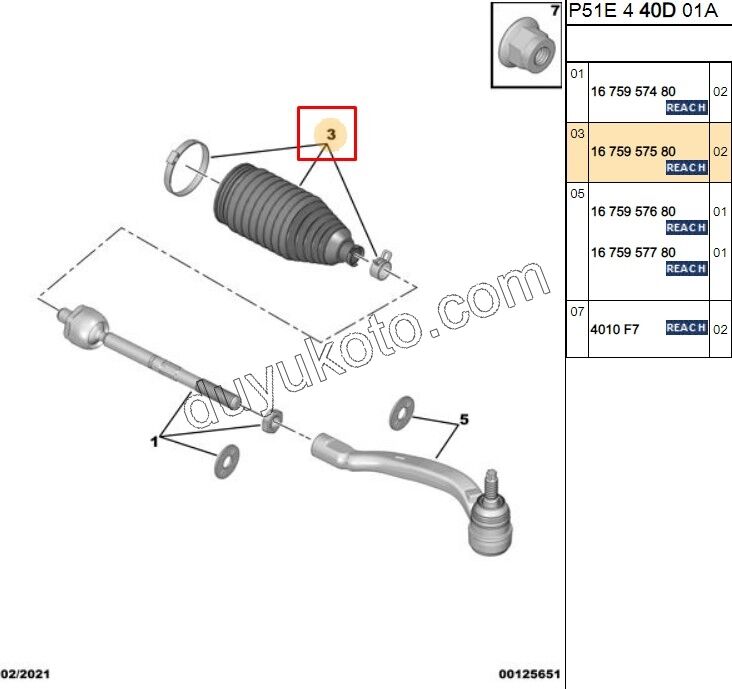 Direksiyon Sağ/Sol Körüğü P3082