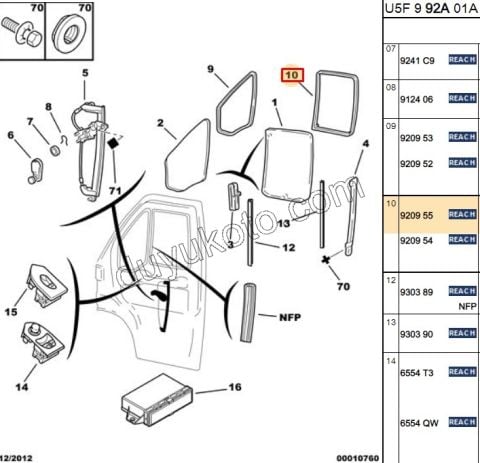 Ön Cam Çerçeve Fitili Sol BXR1 BXR2