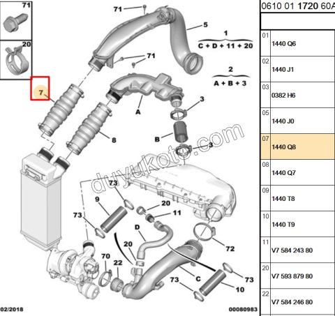 Turbo Hortumu INTERKOL Sol 1.6THP 156HP C53 P5081