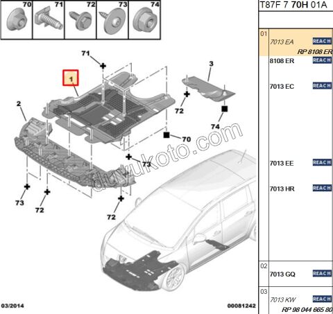 Yağ Karteri Muhafazası P3081 P30081 P50081 RCZ C41MQ C4PC1 DS5 DV6