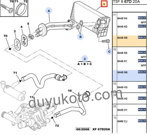 PEUGEOT CİTROEN 307 C4 KALORİFER RADYATÖRÜ (DÜZ BAĞLANTI)