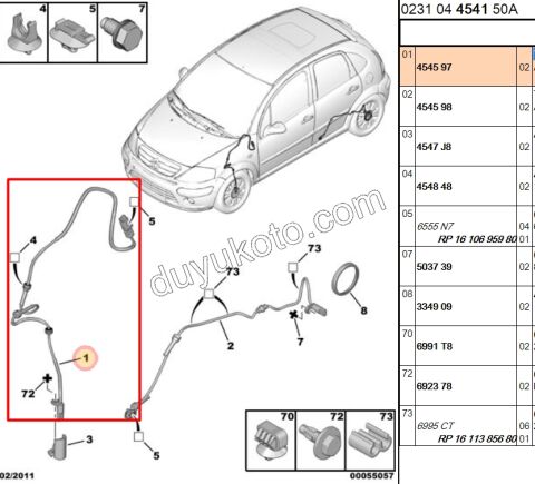 Abs Kablosu Ön Teker Sağ/Sol C31 C32 C2 P1007