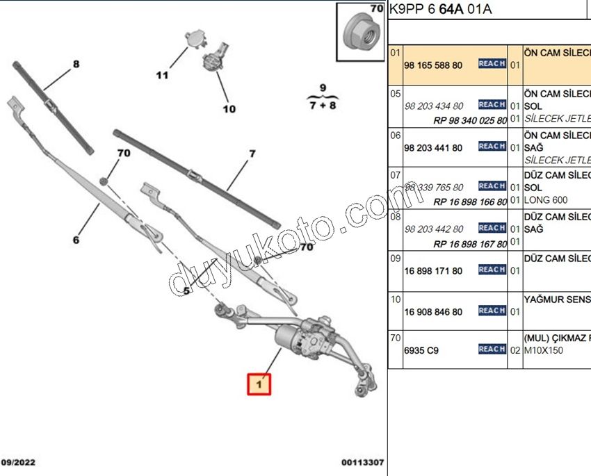 MOTOR CAM SILGI ON PRT4 MEKANIZMA+