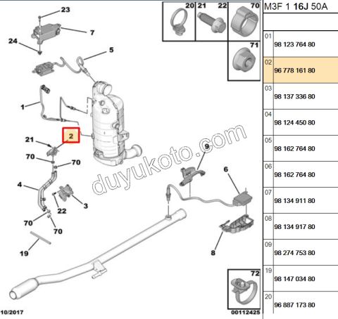 Map Sensörü (Fab Kaptörü) 1.5HDİ Euro6 1.6HDİ Euro6 DW10F DW12R