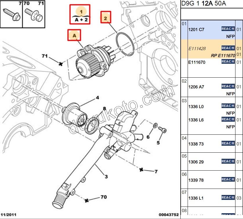 Devirdaim Su Pompası P607 3.0 V6 Benzinli