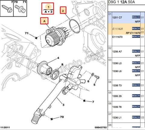 Devirdaim Su Pompası P607 3.0 V6 Benzinli