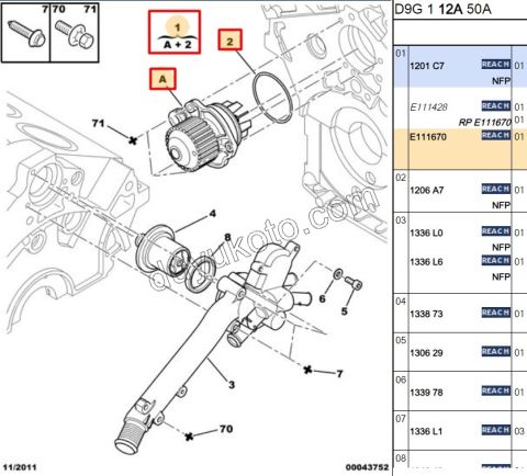 Devirdaim Su Pompası P607 3.0 V6 Benzinli