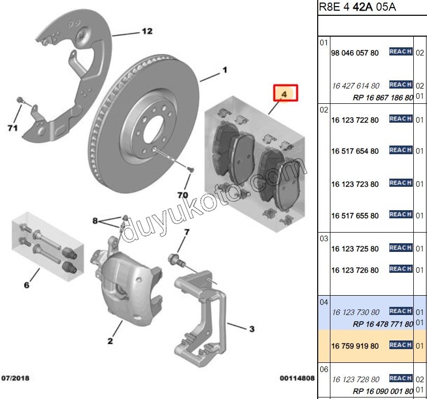 Fren Balatası Ön P5082 P408 330CAP
