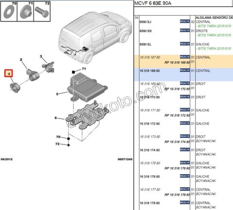 Ön Park Sensörü Çerçevesi Orta X2AD YM PBP FRN