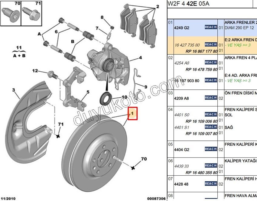 Fren Diski Arka Tk P5081 RCZ