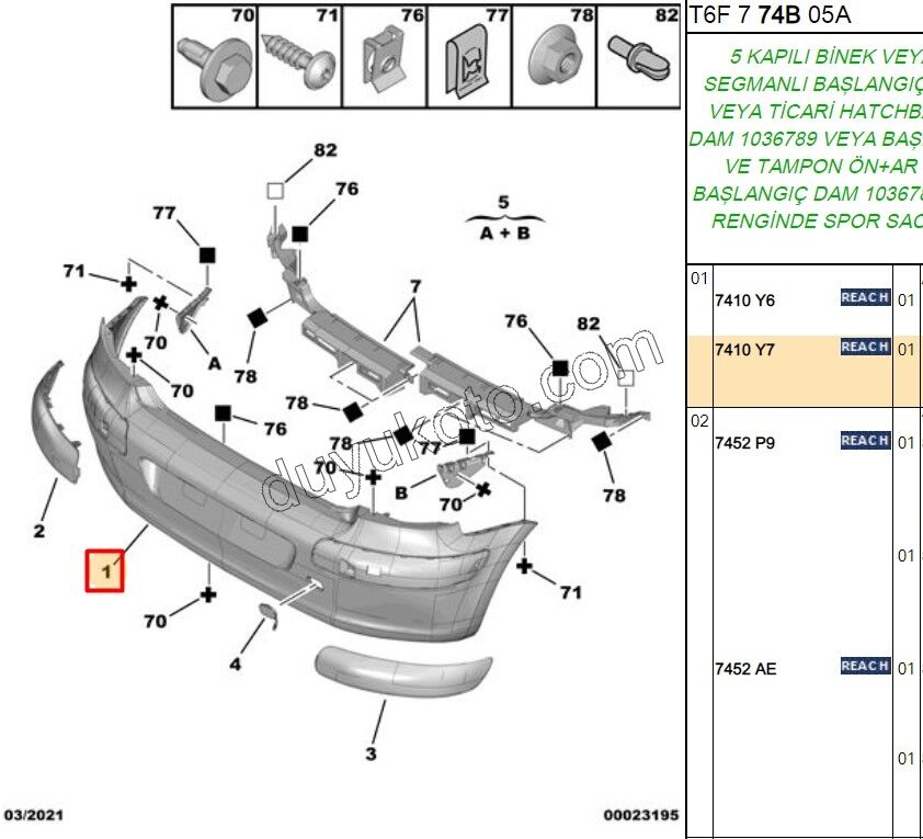 TAMPON ARKA P307MQ SENSOR+