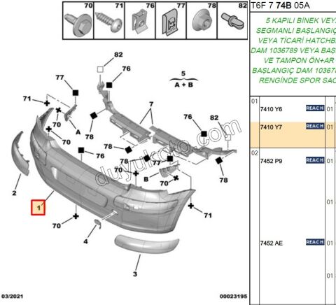 TAMPON ARKA P307MQ SENSOR+