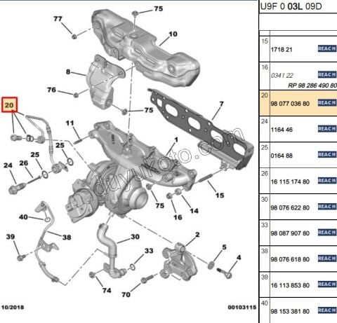 BORU HORTUM TURBO YAGLAMA BXR3 DW10F DW12R UST REKOR+