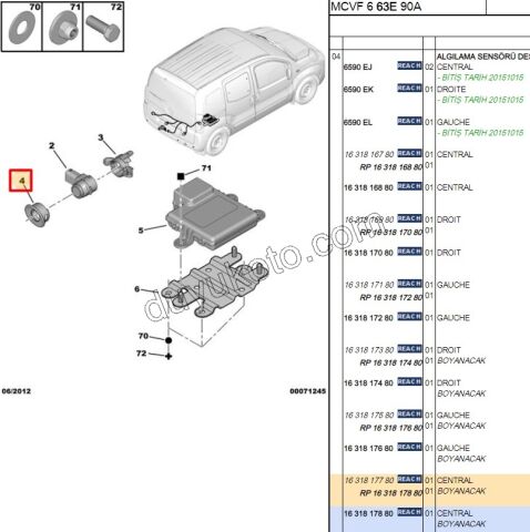 Sol Ön Park Sensörü Çerçeve PBP FRN
