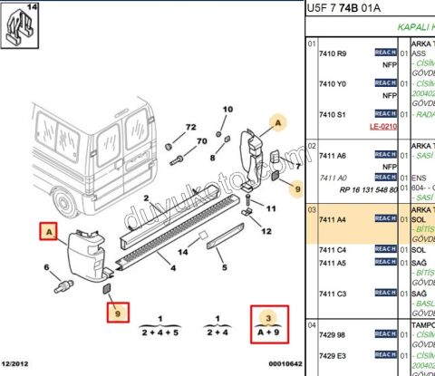 TAMPON ARKA KOSE L BXR2