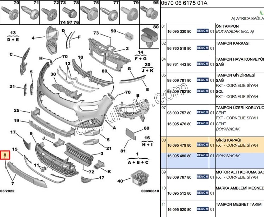 KAPAK ON TAMPON CEKI DEMIR C4PC2MQ SIYAH