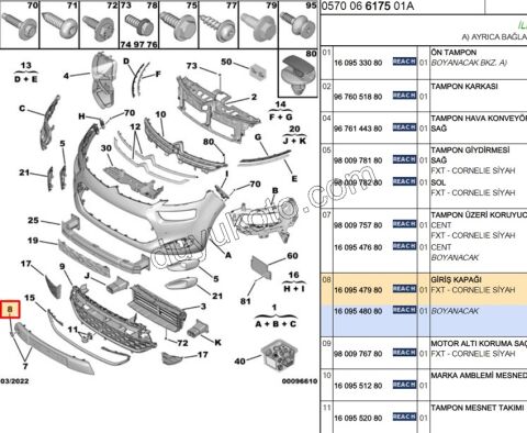 KAPAK ON TAMPON CEKI DEMIR C4PC2MQ SIYAH