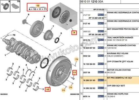 Volantlı Debriyaj Seti KİT 1.6HDİ Euro4
