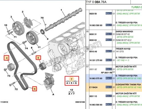 Eksantrik/Triger Kayış Seti DW10 8V