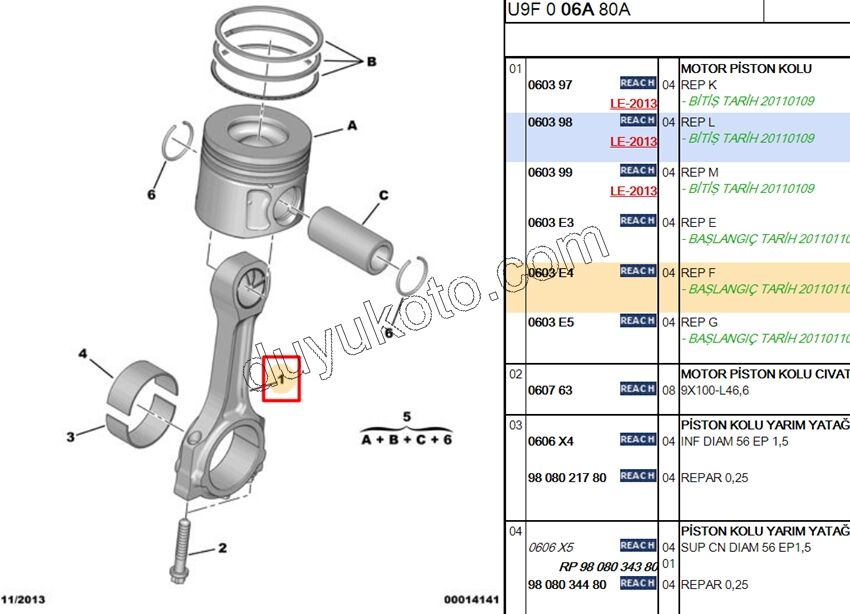 KOL PISTON BXR3