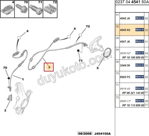 Abs Kablosu Arka Teker Sağ/Sol C33 DS3