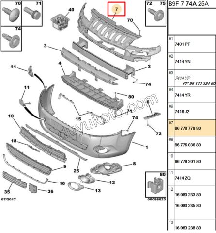 ISKELET ON PANJUR UST IC PRT3MQ BR3MQ >2015 LED+