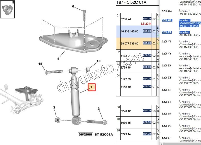 Arka Amortisör P50081
