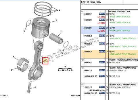 KOL PISTON BXR3