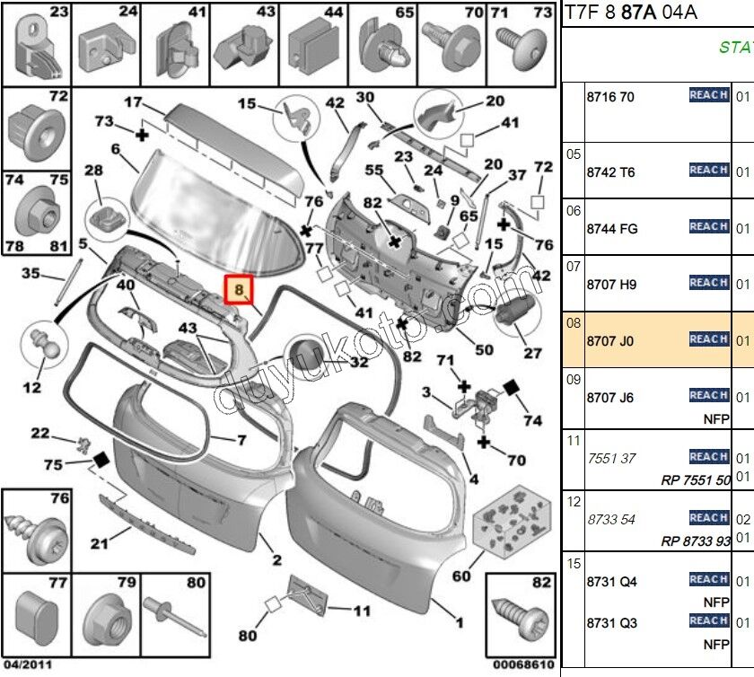 Bagaj Kapağı Fitili P3081 SW